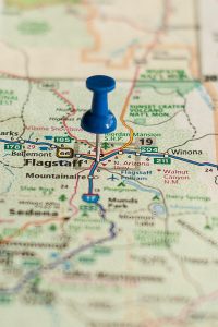 Free Stock Photos for Blogs - Flagstaff Arizona Pinpoint on a Map