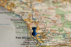 Free Stock Photos for Blogs - San Diego California Pinpoint on a Map