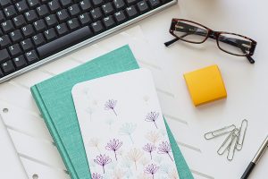 Free Stock Photos for Blogs - Teal and Yellow Office Desk 2
