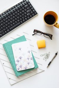 Free Stock Photos for Blogs - Teal and Yellow Office Desk 6