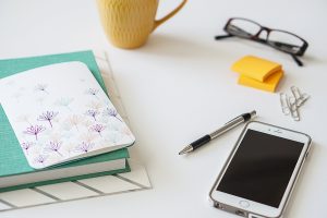 Free Stock Photos for Blogs - Teal and Yellow Office Desk 22