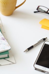 Free Stock Photos for Blogs - Teal and Yellow Office Desk 23