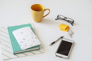 Free Stock Photos for Blogs - Teal and Yellow Office Desk 25
