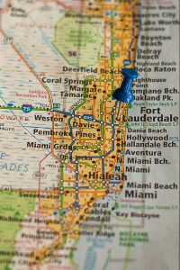 Free Stock Photos for Blogs - Fort Lauderdale Florida Pinpoint on a Map