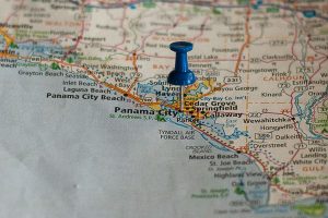 Free Stock Photos for Blogs - Panama City Florida Pinpoint on a Map