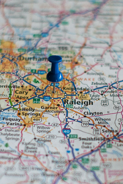 Free Stock Photos for Blogs - Raleigh North Carolina Pinpoint on a Map