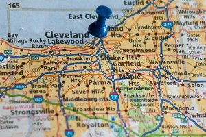 Free Stock Photos for Blogs - Cleveland Ohio Pinpoint on a Map
