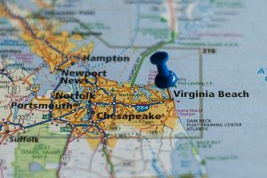 Free Stock Photos for Blogs - Virginia Beach Pinpoint on a Map