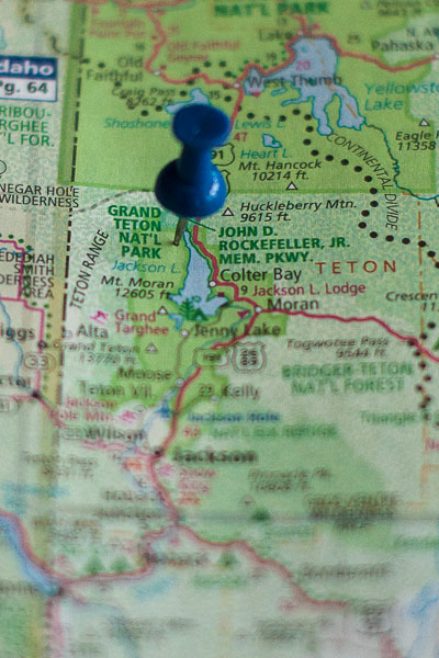 Free Stock Photos for Blogs - Grand Teton National Park Pinpoint on a Map