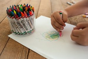 Free Stock Photos for Blogs - Child Coloring with Crayons 1