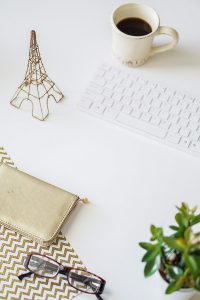 Free Stock Photos for Blogs - Paris Gold and Cream Office Desk 1