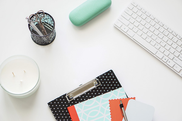 Free Stock Photos for Blogs - Mint Green and Coral Office Desk 4