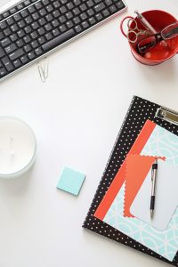 Free Stock Photos for Blogs - Mint Green and Coral Office Desk 8